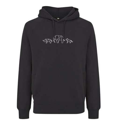 Hoodie Safari Organisch Katoen Unisex - 7 kleuren - Antraciet