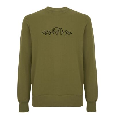 Sweater Safari Organisch Katoen Unisex - 6 kleuren - Khaki Groen