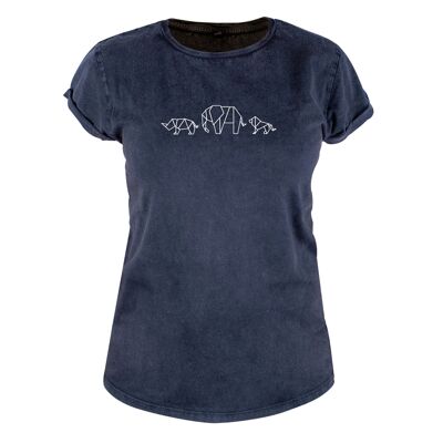 Camisa Safari Organisch Katoen Dames - 8 colores - Stone Wash Zwart