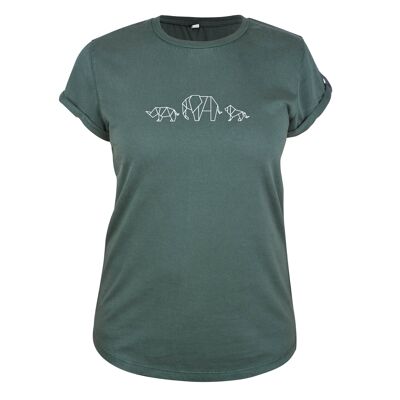 Camisa Safari Organisch Katoen Dames - 8 colores - Stone Wash Groen
