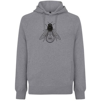 Hoodie Bij Organisch Katoen Unisex - 3 kleuren - Melange Grijs