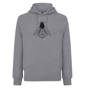 Sweat à capuche Bij Organisch Katoen Unisex - 3 kleuren - Melange Grijs 1