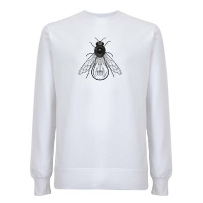 Sweater Bij Organisch Katoen Unisex - 4 kleuren - Wit