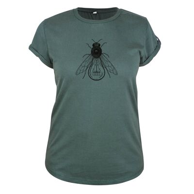 Shirt Bij Organisch Katoen Damen - 5 Farben - Stone Wash Groen