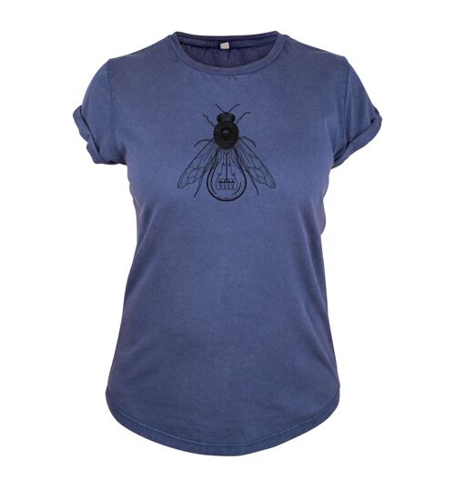 Shirt Bij Organisch Katoen Dames - 5 kleuren - Stone Wash Blauw