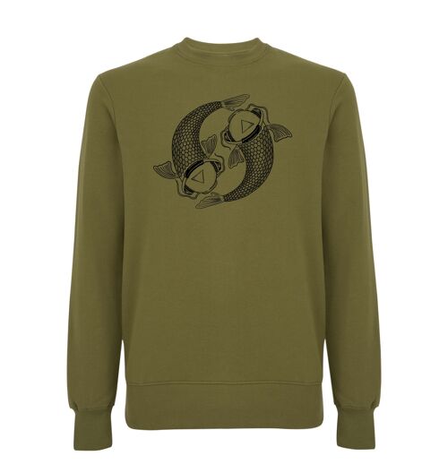 Sweater Koi Organisch Katoen Unisex - 6 kleuren - Khaki Groen