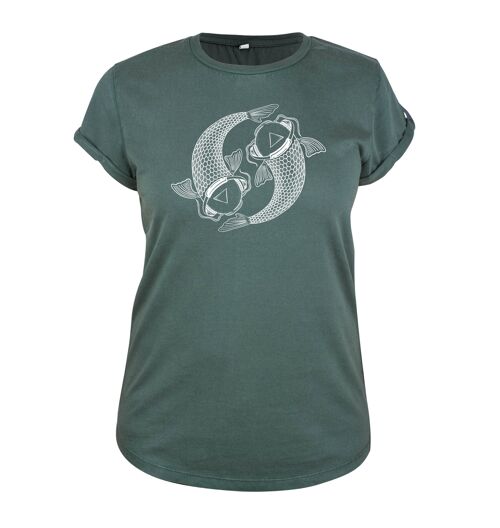 Shirt Koi Organisch Katoen Dames - 8 kleuren - Stone Wash Groen