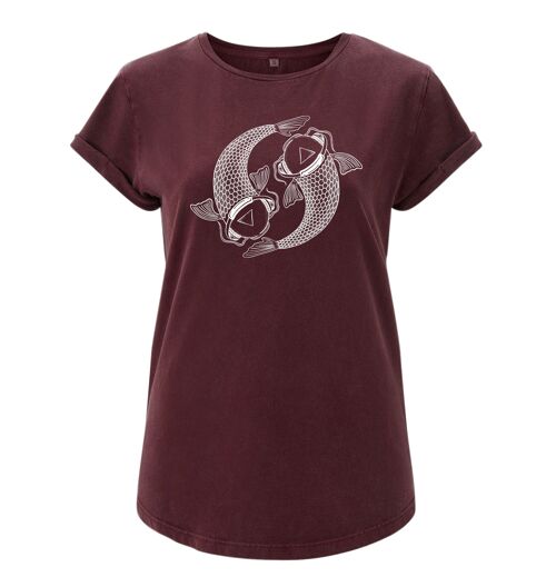 Shirt Koi Organisch Katoen Dames - 8 kleuren - Stone Wash Bordeaux Rood