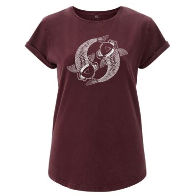 Shirt Koi Organisch Katoen Dames - 8 kleuren - Stone Wash Bordeaux Rood
