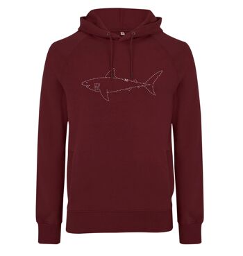 Sweat à capuche Haai Organisch Katoen Unisex - 7 kleuren - Bordeaux Rood 1