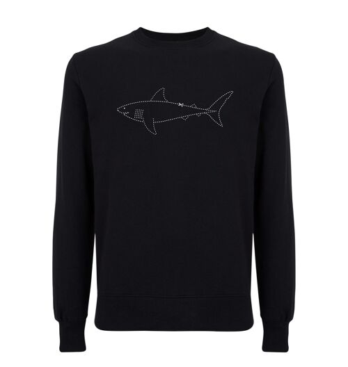 Sweater Haai Organisch Katoen Unisex - 6 kleuren - Zwart
