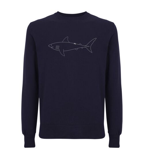 Sweater Haai Organisch Katoen Unisex - 6 kleuren - Marine Blauw