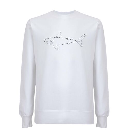 Sweater Haai Organisch Katoen Unisex - 6 kleuren - Wit