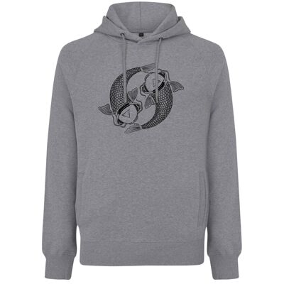 Hoodie Koi Organisch Katoen Unisex - 7 kleuren - Melange Grijs