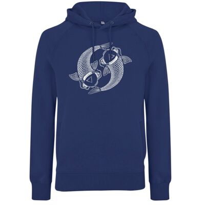 Hoodie Koi Organisch Katoen Unisex - 7 Farben - Denim Blauw