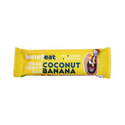 Barres énergétiques Noix de coco & Banane Benefeat crues bio sans gluten