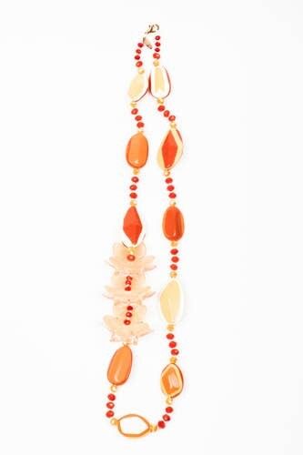 BEADED ORANGE NECKLACE - Handmade in Italy | Emanuela Salatino