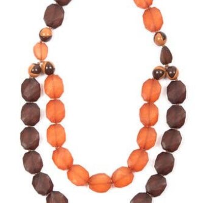 BEADED NECKLACE - DOUBLE CHOCOLATE- | Emanuela Salatino