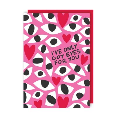 Lot de 6 cartes Eyes Love (Saint-Valentin, anniversaire)