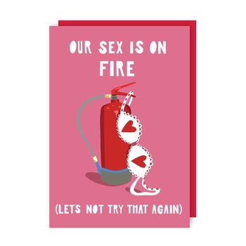 Lot de 6 cartes d'amour Sex on Fire (Saint-Valentin, anniversaire) 2