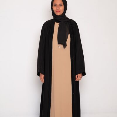 Modest Trends London Open Coat Belted Abaya Black