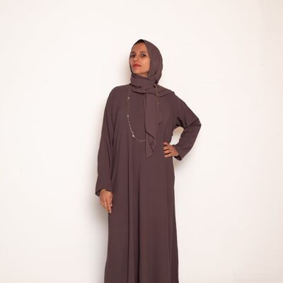 Modest Trends London Crepe Fabric Pocket Abaya Mauve