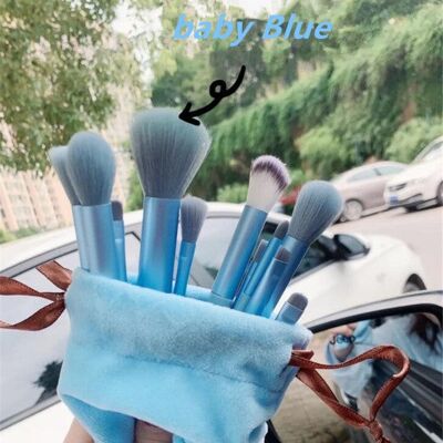 Modest Trends London 13 Piece Travel Makeup Brush Set 13pcs blue