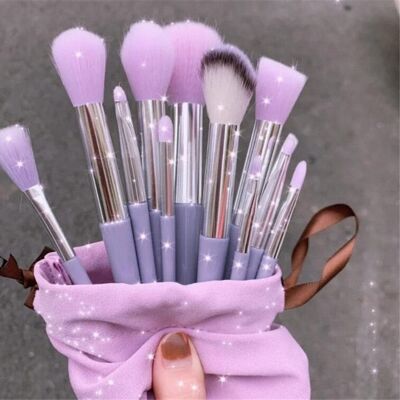 Modest Trends London 13 Piece Travel Makeup Brush Set 13pcs purple