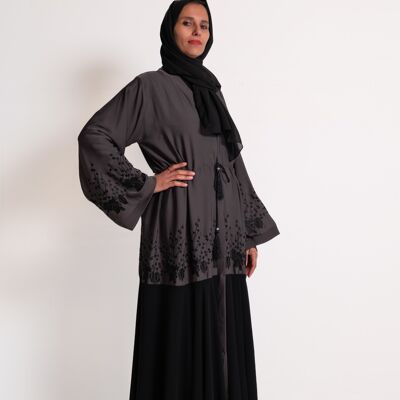 Yazrin Open Coat Belted Abaya " 60"