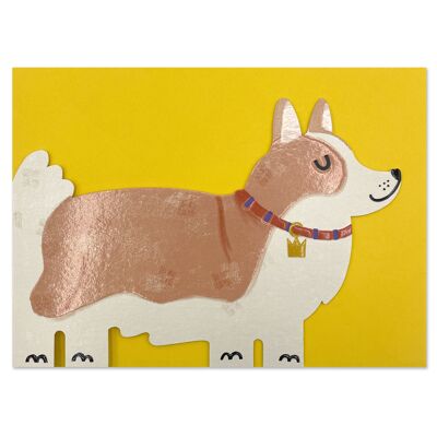 Corgi Dog Emboss Card