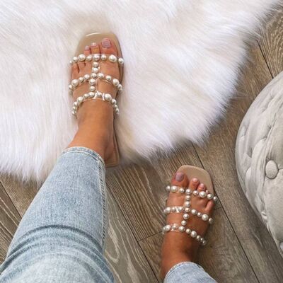 Pearl Perspex Sandals