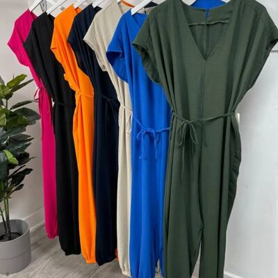 Tie Waist Jumpsuit green