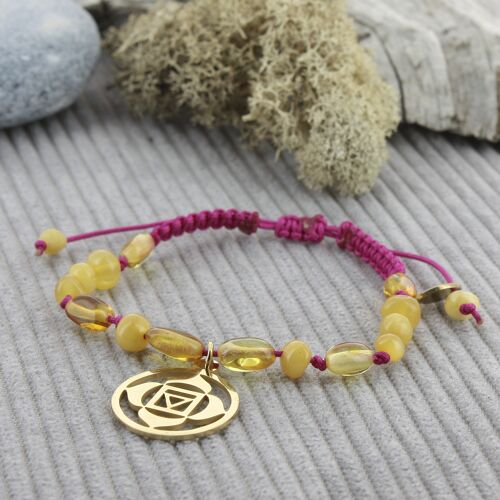 Bracelet ambre "Chakra n°1"