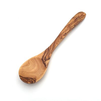 Cooking spoon wide handle curved 30 cm made of olive wood