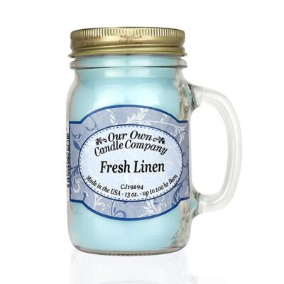 Fresh Linen Classic Mason Candle