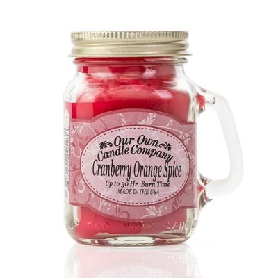 Cranberry Orange Spice Mini Mason Candle