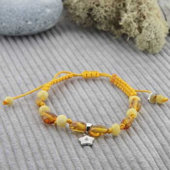 Bracelet ambre "Fleur"