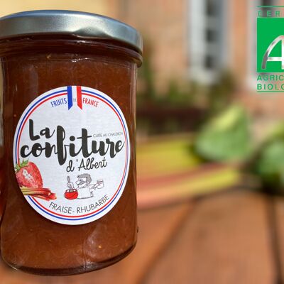 Confiture bio de Fraise rhubarbe