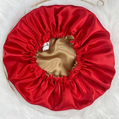 Christmas Edition Satin Bonnet - Gold Pine