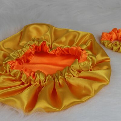 LUNA - Bonnet et chouchous en satin