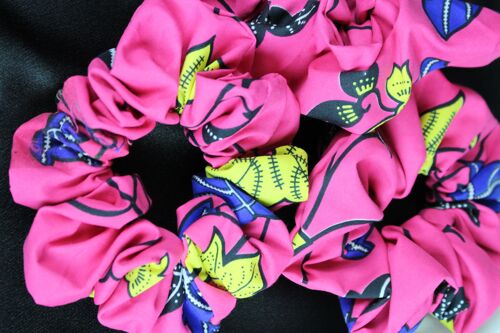 Royal Pink Ankara Print Scrunchies - Small
