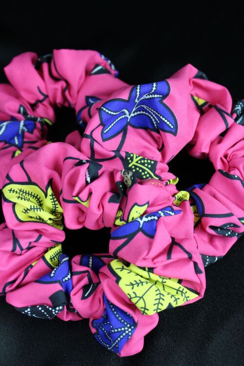 Royal Pink Ankara Print Scrunchies - Medium