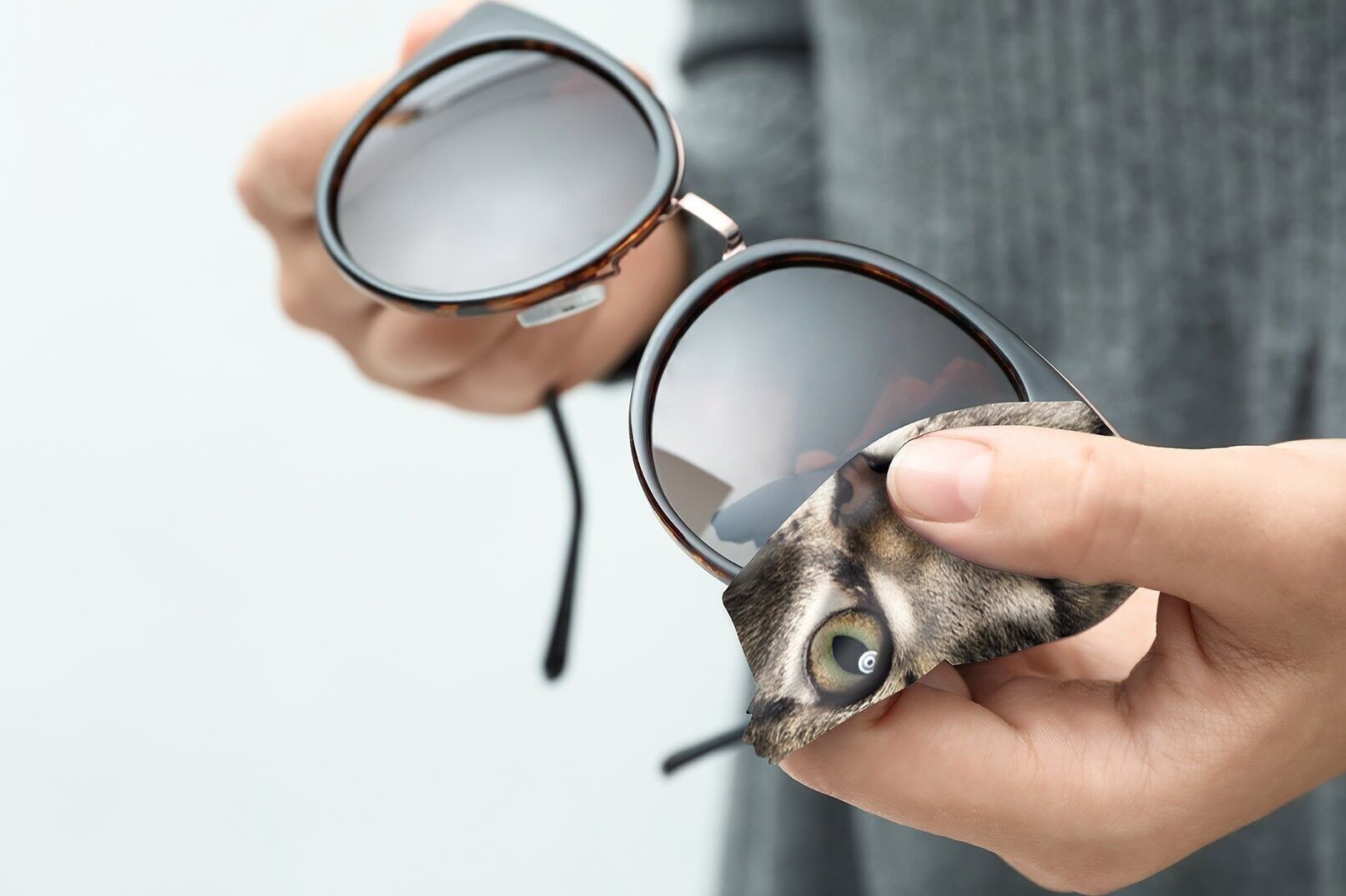 panno in microfibra gatto | panno per la pulizia degli occhiali