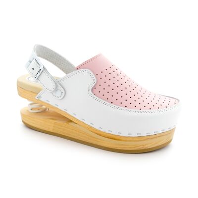 Clog with Spring 120-A White/Pink