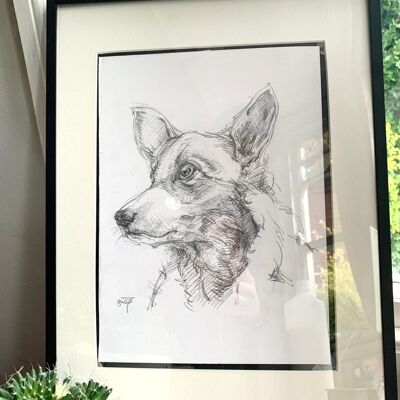 Retrato de mascota personalizado, retrato de gato, retrato de perro, regalo de Navidad para mascotas, arte de mascotas, foto de retrato - 14*21 cm