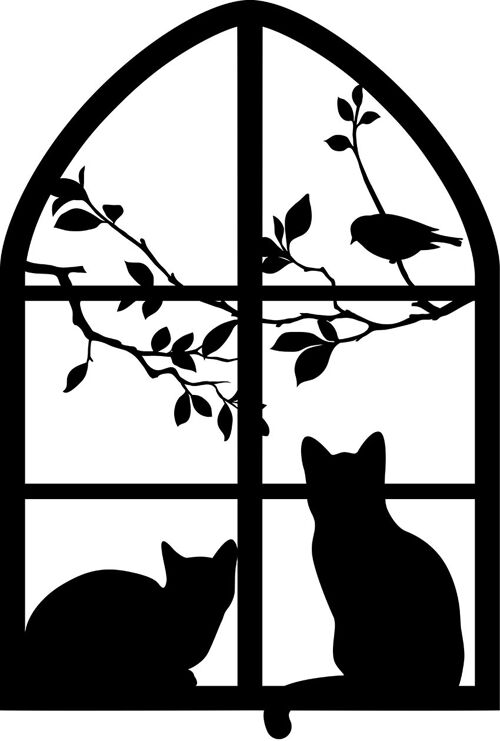 Wandbild "Katzen am Fenster"