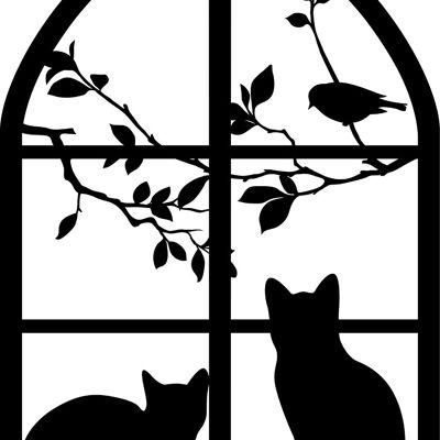 Mural "Cats at the window"