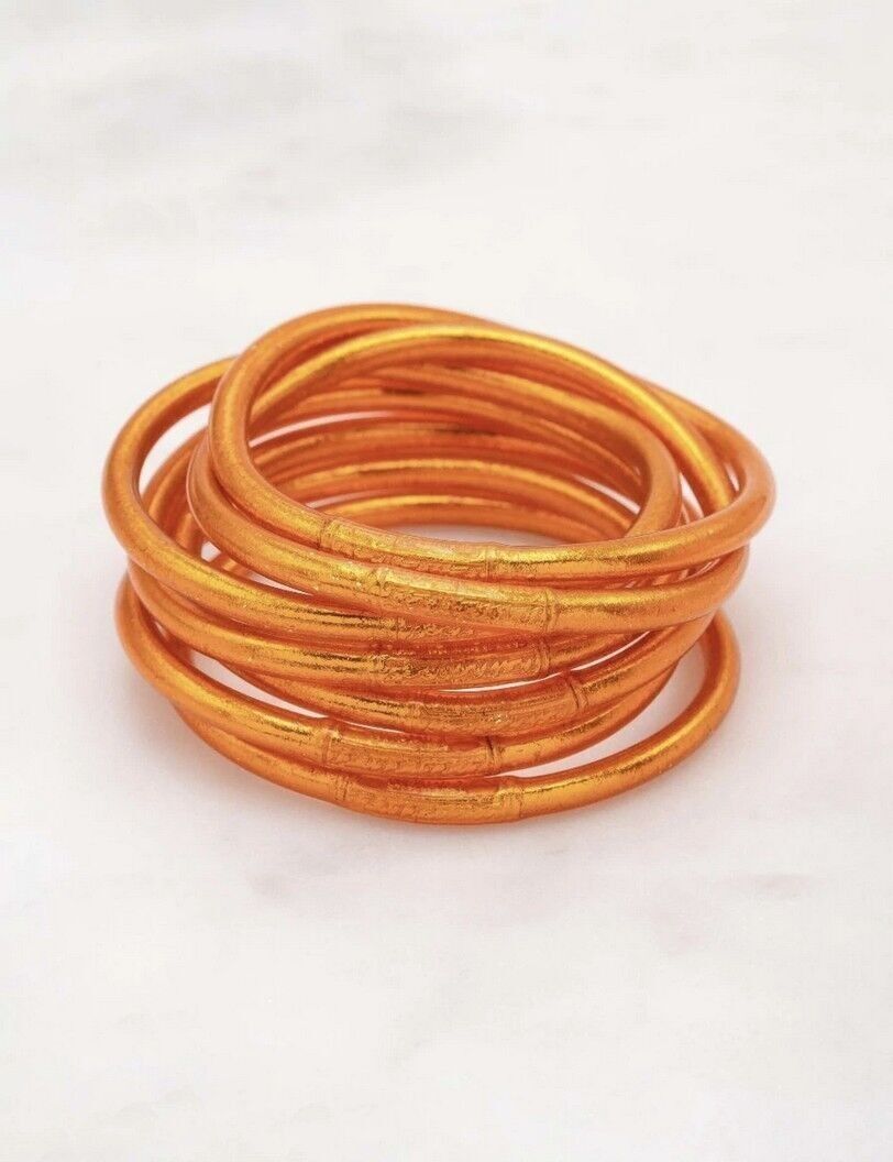 Brazalete grueso budista con mantra talla S - Naranja