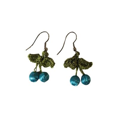 Cherry Earrings - Blue