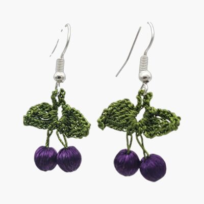 Boucles d'Oreilles Cerise - Violet